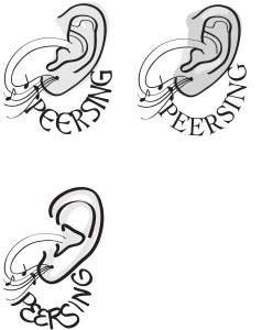 Logo designs for the Peer Sing, a community choir event in Brisbane.